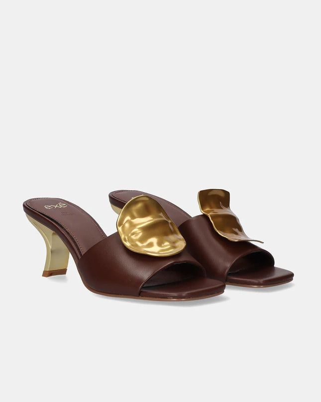 Exe Sandalo Donna Sabot con Tacco e Accessorio Asimmetrico - MARIO SPATARELLA