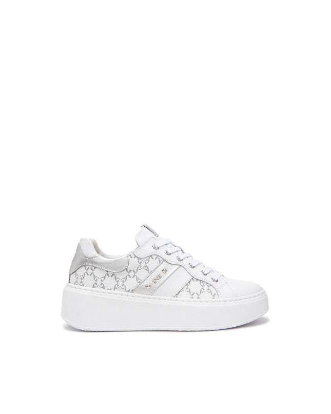 Nero Giardini Sneakers Donna con Zeppa in Pelle Bianca E513080D BIANCO 707 Nero Giardini 