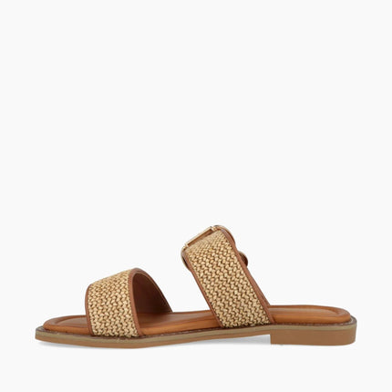 Jeep Sandalo Flat Donna in Tessuto Avio Beige - MARIO SPATARELLA