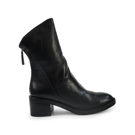 Vueva Stivaletti Donna con Tacco in Pelle Nero Taglio Obliquo WH497H04 OMEGA BLACK Vueva 