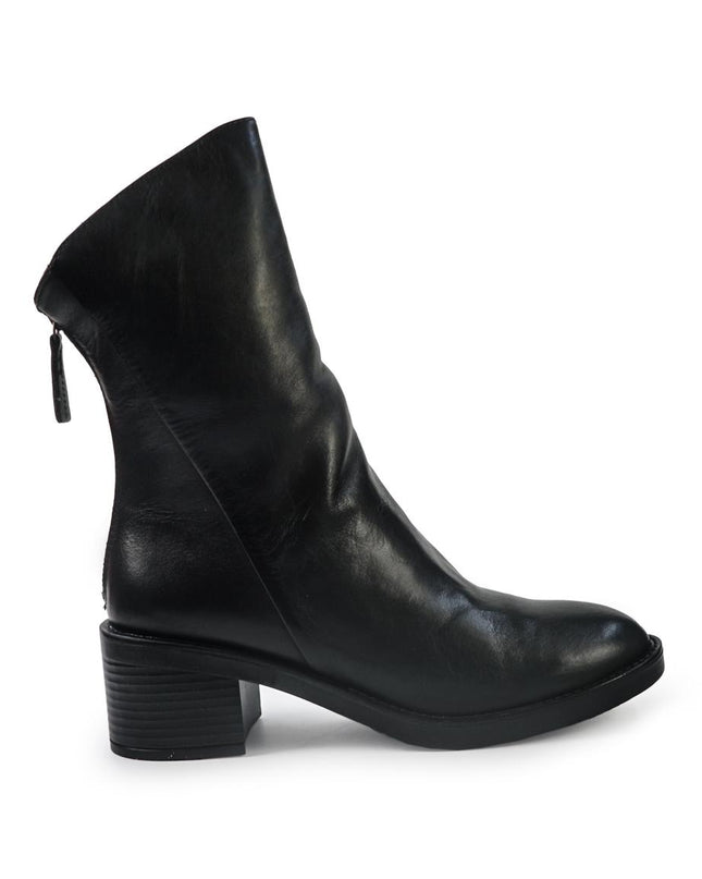 Vueva Stivaletti Donna con Tacco in Pelle Nero Taglio Obliquo WH497H04 OMEGA BLACK Vueva 