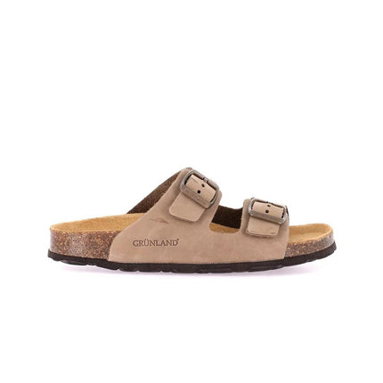 Grunland Sandali Donna Plantare Sughero Doppia Fibbia Camoscio Kaki CB0003 SARA KAKI Grunland 
