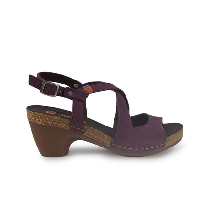 Jungla Sandalo Donna con Tacco in Pelle Nabuk Viola - MARIO SPATARELLA