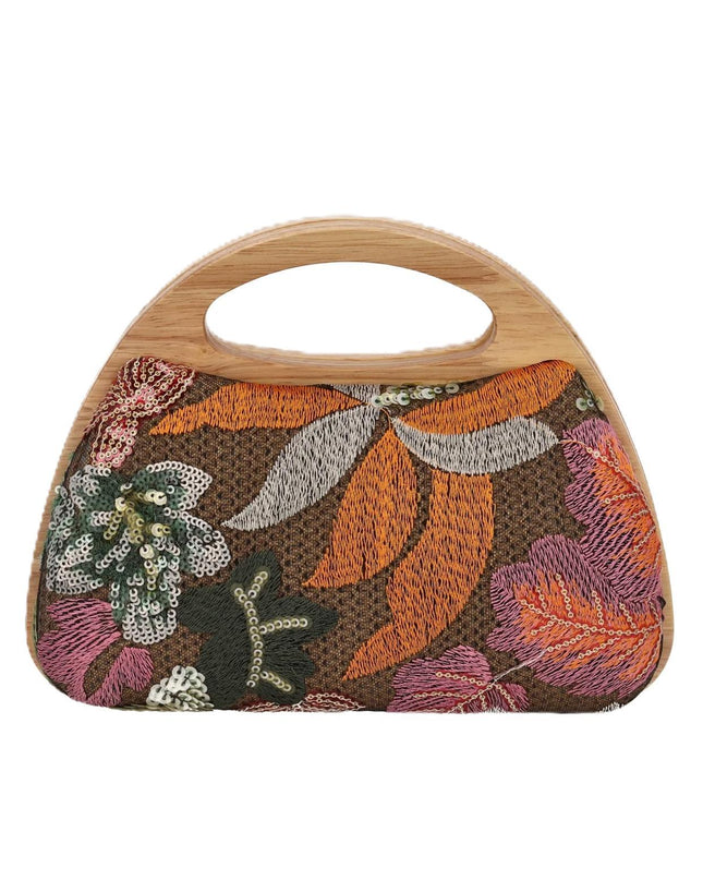 Exe Borsa Clutch Pochette Donna a Mano e Tracolla in Tessuto Flower Multicolor - MARIO SPATARELLA
