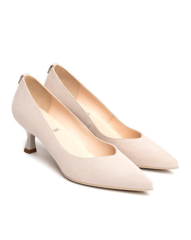 NeroGiardini Decollete Basso Kitten Heel in Camoscio Nude - MARIO SPATARELLA