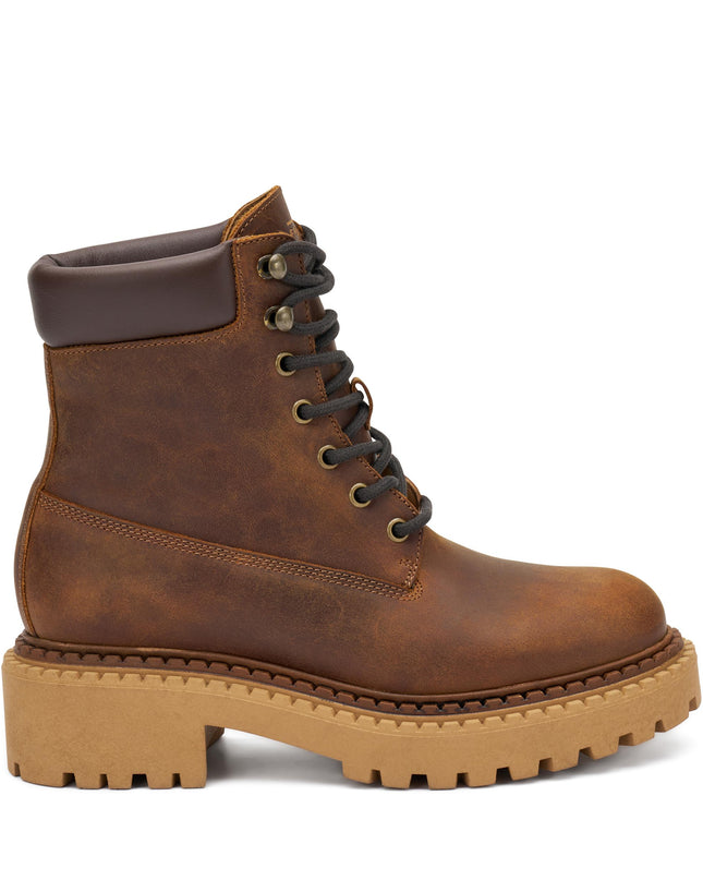 Frau Anfibi Donna in Pelle Cuoio Yellow Boot Giallone 78E7 CRAZY TAN Frau 