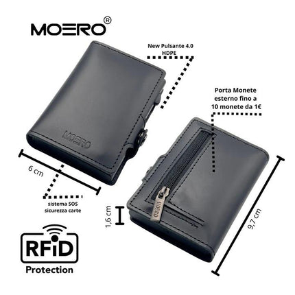 Moero Prestige Black Zip Portafoglio Slim PRESTIGE OIL BLACK ZIP BLACK Moero 