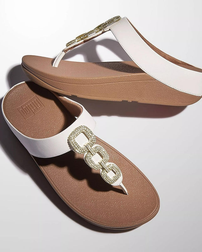 FitFlop Sandali Donna Infradito Bianco con Strass HX2-194 FINO CRYSTAL WHITE FitFlop 