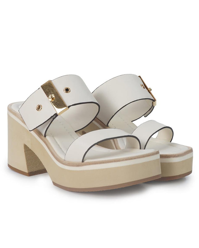 Bruno Premi Sandalo Sabot Donna con Plateau in Pelle Bianca BN6702X WHITE Bruno Premi 