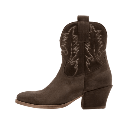 Spatarella Stivaletto Texano Tubolare in Camoscio Marrone - MARIO SPATARELLA