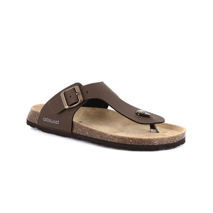 Grunland Sandali Infradito Uomo Plantare Sughero Doppia Fibbia Mogano CC3011 BOBO MOGANO Grunland 