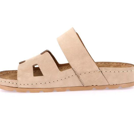 Grunland Sandali con Velcro Plantare Morbido Donna in Nabuk Beige CI1919 PADO BEIGE Grunland 