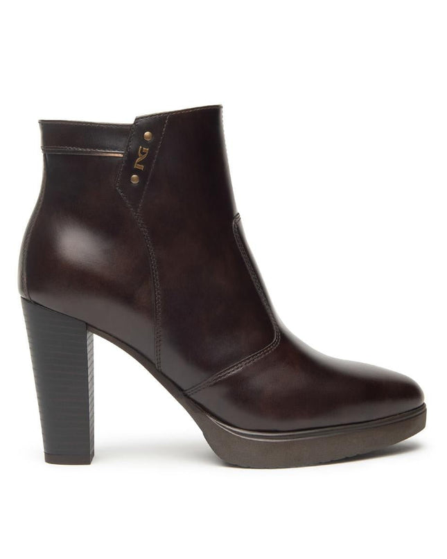 Nero Giardini Stivaletti Tronchetti Donna in Pelle Testa di Moro - MARIO SPATARELLA