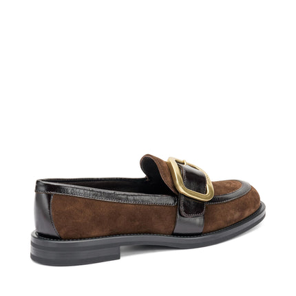 Mocassini Frau Donna Camoscio e Vernice Cacao 90A5 SOFTY CACAO Frau 