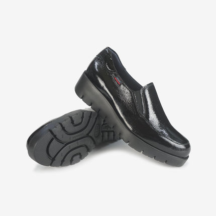 Mocassini Slipon Donna Zeppa Nero 89878 HAMAN BLACK Callaghan 