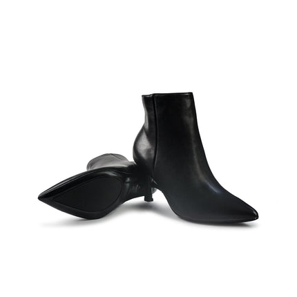Stivaletti Donna a Punta Tacco a Spillo in Pelle Nero - MARIO SPATARELLA
