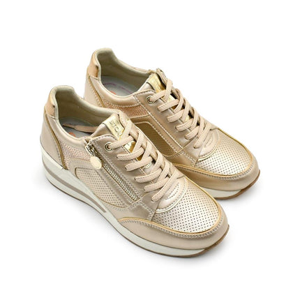 Stonefly Sneackers Donna con Zeppa in Pelle Taupe - MARIO SPATARELLA