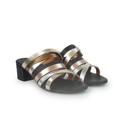 Luis Anne Sandali Sabot Donna in Pelle Nera Multicolor LADY36 V6 Luis Anne 
