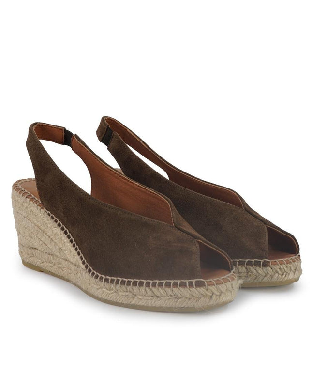 Viguera Espadrillas Donna Alpargatas Chanel in Camoscio Marrone - MARIO SPATARELLA