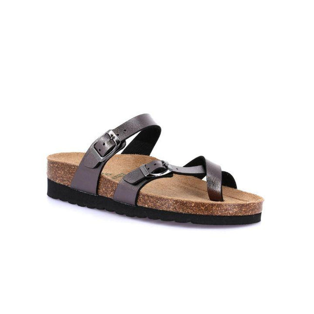 Grunland Sandalo Plantare Infradito Sughero Bio Donna Laminato Antracite CB2438 HOLA ANTRACITE Grunland 