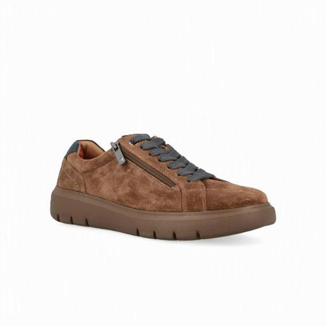 Impronte Sneakers Uomo Lacci e Zip in Camoscio Cognac VENIER ZIP COGNAC Impronte 