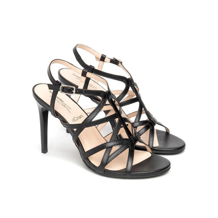 Nero Giardini Sandali Donna con Tacco Alto Stiletto in Pelle Nera - MARIO SPATARELLA