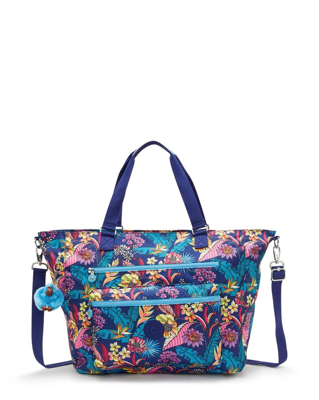 Borsa Shopper con Tracolla Removibile Multicolore ISAAC EXOTIC LEAVES Kipling 
