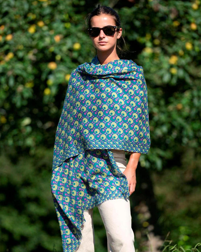 Foulard in Lana Misto Seta Verde ASW43F VERDE Colores de Otono 