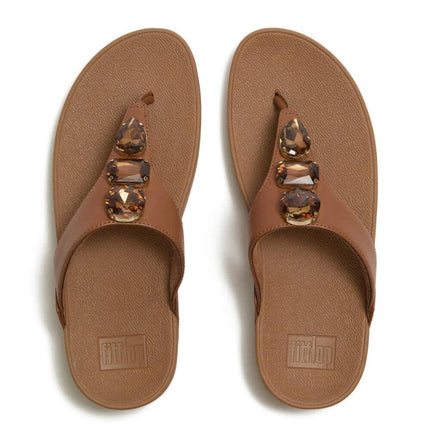FitFlop Sandali Donna Infradito Cuoio con Strass A5E-C15 LULU JEWELS FitFlop 