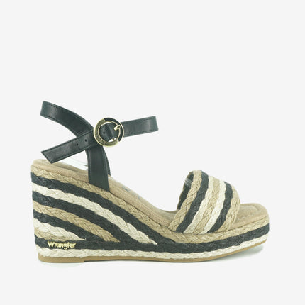 Sandali Donna Zeppa Corda CHOIMBRA FLAG BLACK Wrangler 