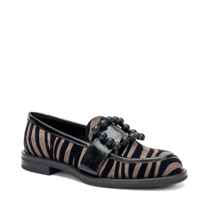 Mocassini Frau Donna in Pelle Zebra Animalier con Fibbia 90E3 VELVET ANIMALIER Frau 