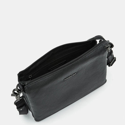 Mandarina Duck Pochette con Tracolla  in Pelle Nero FZT12 MELLOW LEATHER BLACK Mandarina Duck 