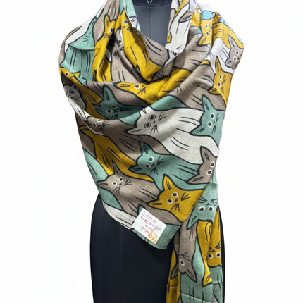 Foulard Spatarella in Cashmere Fantasia Multicolore GATTI CAT 4 Spatarella 