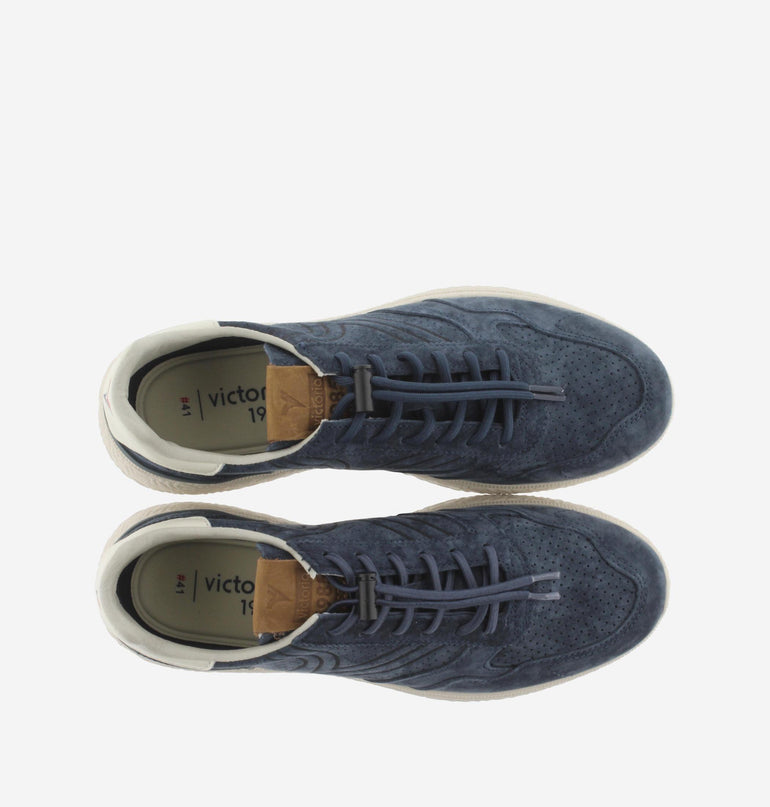 Victoria Sneakers Uomo in Camoscio Blue - MARIO SPATARELLA