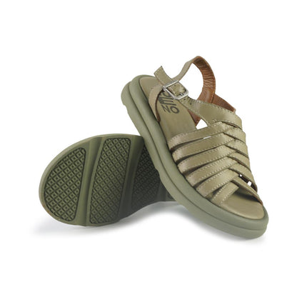 Bueno Sandali Donna Basso in Pelle Verde E3300 VERDONE Bueno 