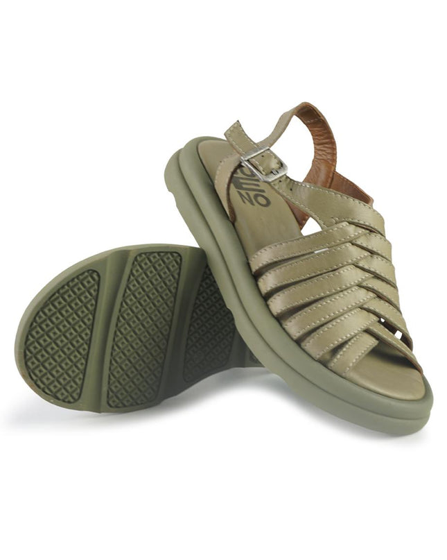 Bueno Sandali Donna Basso in Pelle Verde E3300 VERDONE Bueno 