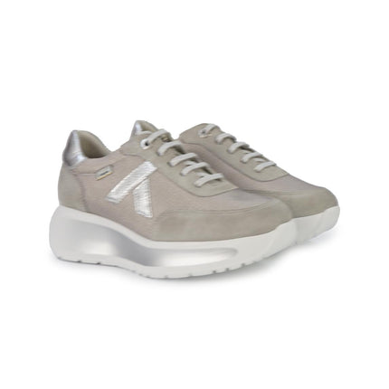 Callaghan Sneakers Donna con Zeppa in Pelle e Tessuto Argento 61609 GRACE PLATA Callaghan 