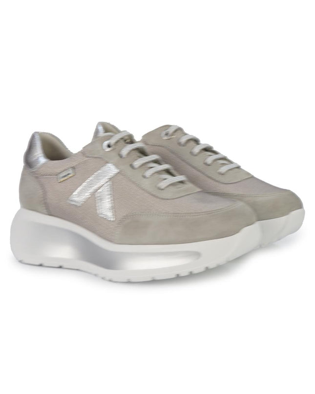 Callaghan Sneakers Donna con Zeppa in Pelle e Tessuto Argento 61609 GRACE PLATA Callaghan 