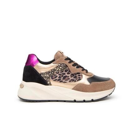 Nero Giardini Sneakers Donna con Zeppa in Camoscio Multicolor Animalier I411531D MOU 442 Nero Giardini 