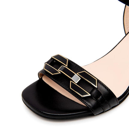 Nero Giardini Sandali Donna con Tacco in Pelle Nera - MARIO SPATARELLA
