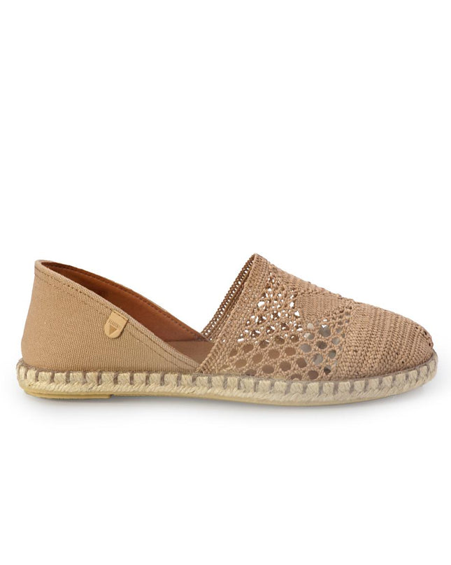 Verbenas Espadrillas Bassa da Donna in Tessuto Beige CARMEN CROCHET PIEDRA Verbenas 
