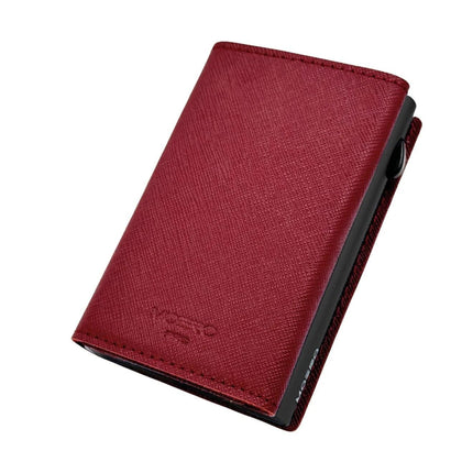 Moero Pro Saffiano Bordeaux Zip Portafoglio Slim - MARIO SPATARELLA