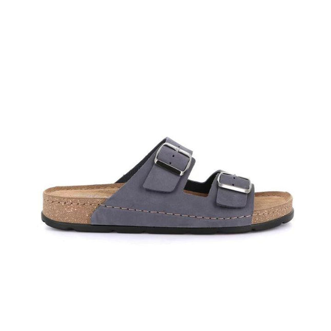 Grunland Sandali Doppia Fibbia Plantare Morbido Sughero Confort Uomo in Nabuk Blu CI3125 SIRU BLUE Grunland 