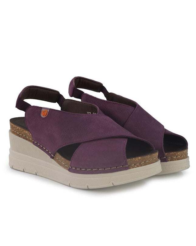 Jungla Sandali Donna con Zeppa in Pelle Viola - MARIO SPATARELLA