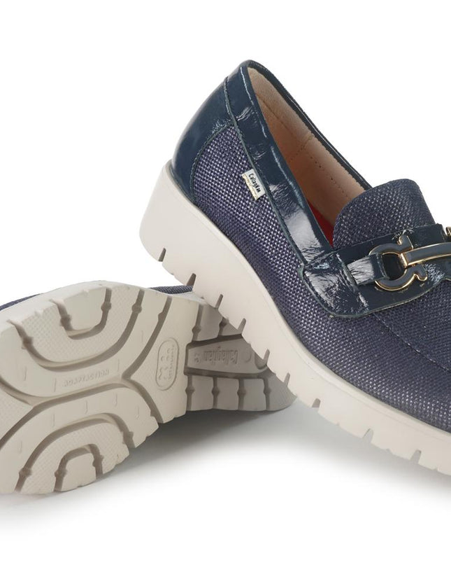 Mocassini Donna Vernice Canvas Blu - MARIO SPATARELLA