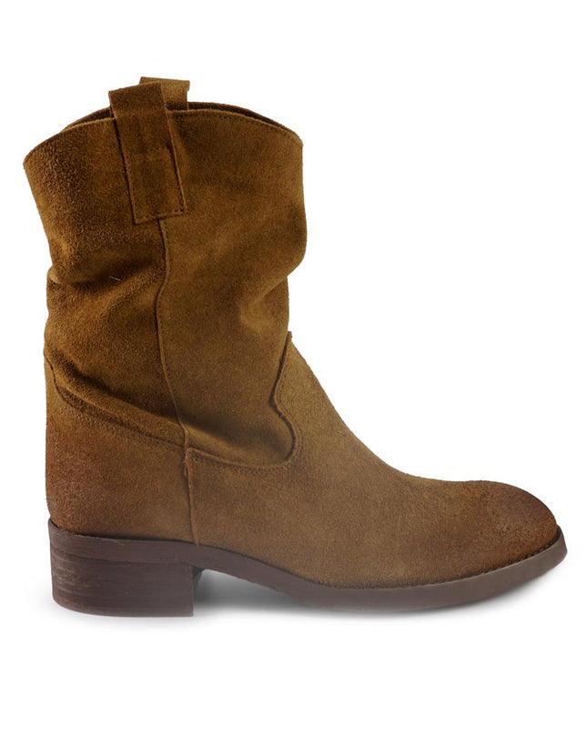 Stivaletti Donna Basso Tubolare in Camoscio Cuoio BL150 CUOIO Spatarella 