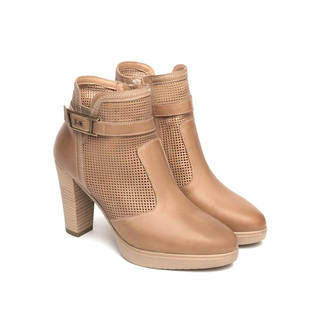 NeroGiardini Stivaletti Donna con Tacco e Plateau in Pelle Cuoio E615090D CUOIO 400 Nero Giardini 
