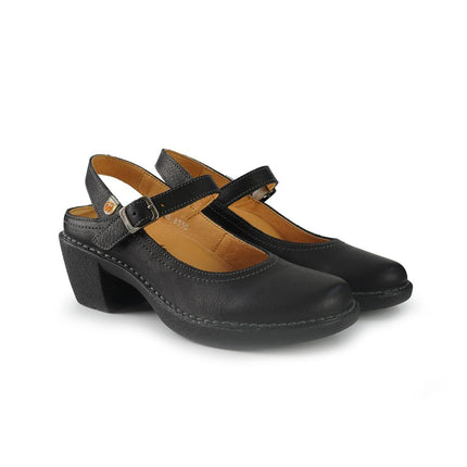 Jungla Pump Slingback con Tacco in Pelle Nero 8350 BLACK Jungla 