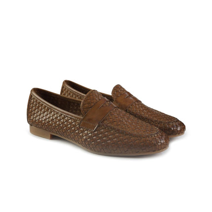 Vueva Mocassini Donna in Pelle Intrecciata Cognac WS263R27 COGNAC Vueva 