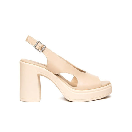 NeroGiardini Sandali Slingback Donna con Tacco Alto e Plateau in Pelle Lino - MARIO SPATARELLA